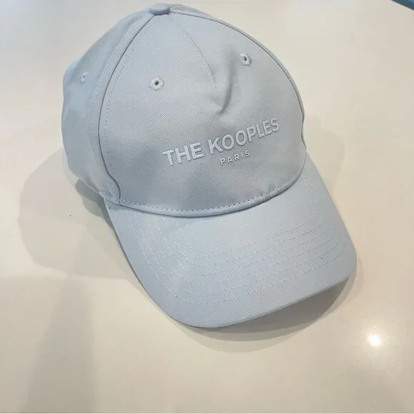 The Kooples Light Blue Logo Print Baseball cap hat NWT